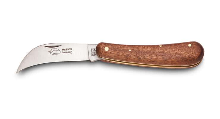 Otter pocket knife brown curly birch