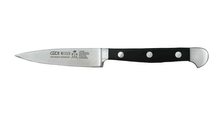 Güde Alpha paring knife black handle side view