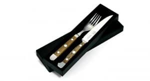 Güde Alpha barrel oak steak cutlery 2 pieces