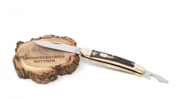 Hartkopf pocket knife staghorn with bottle opener