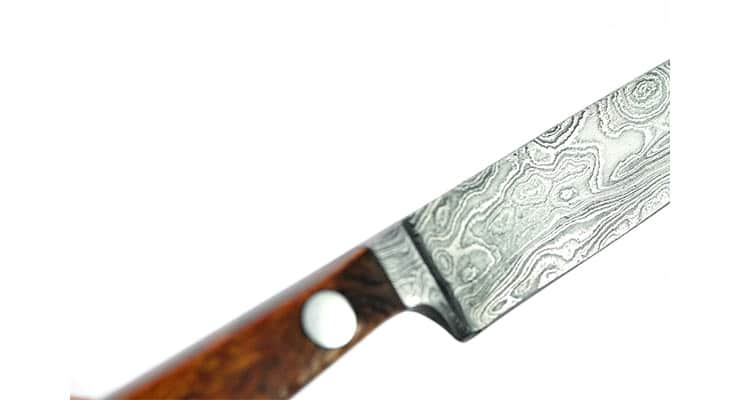Güde paring knife Damascus steel close-up