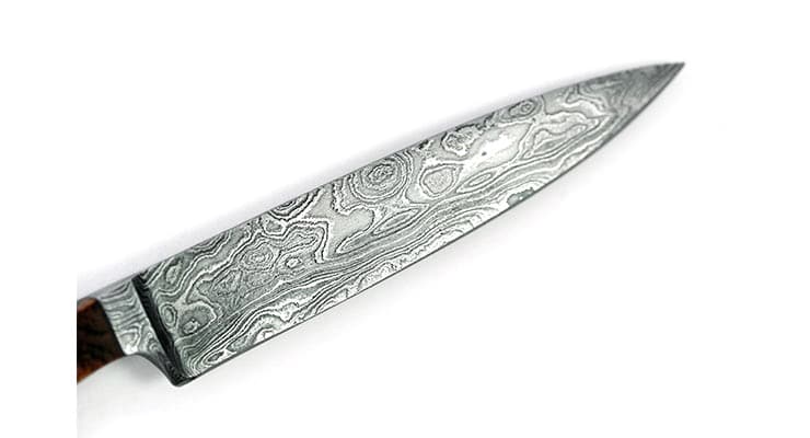 Güde paring knife Damascus steel close-up view of the blade
