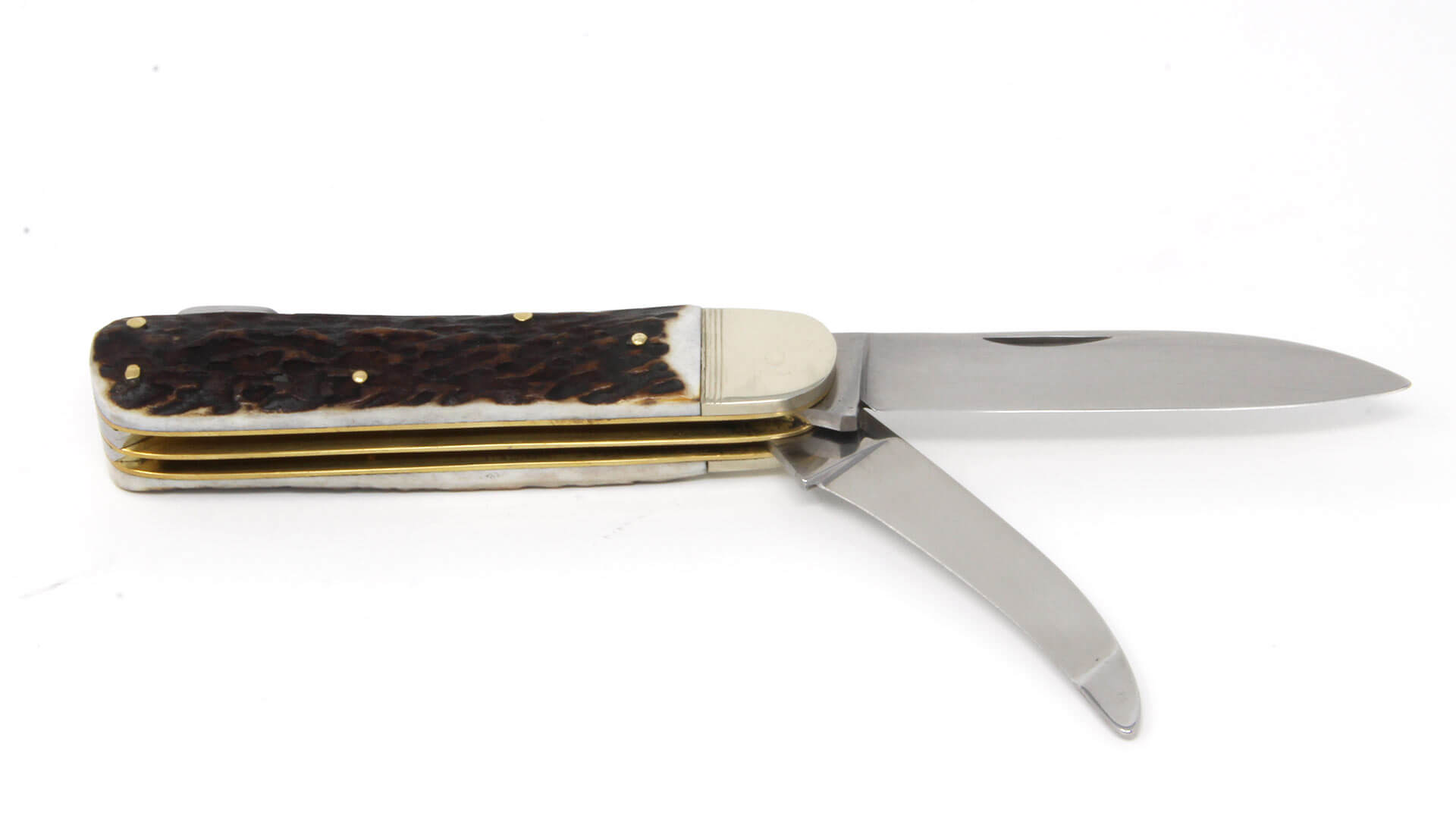 Hubertus Serie 12 Jagdtaschenmesser mit Waidklinge ausgeklappt
