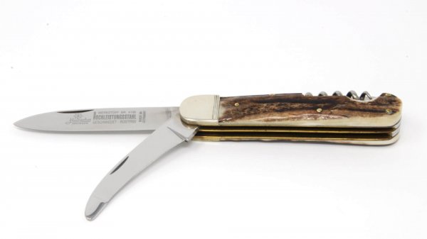Hubertus Series 12 hunting pocket knife with woad blade and corkscrew