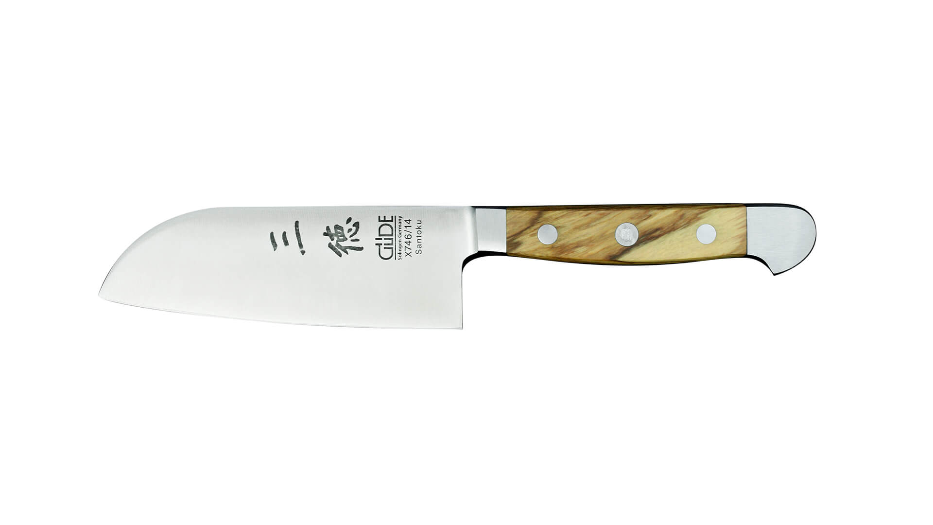 Güde Alpha Olive Santoku knife 14 cm side view