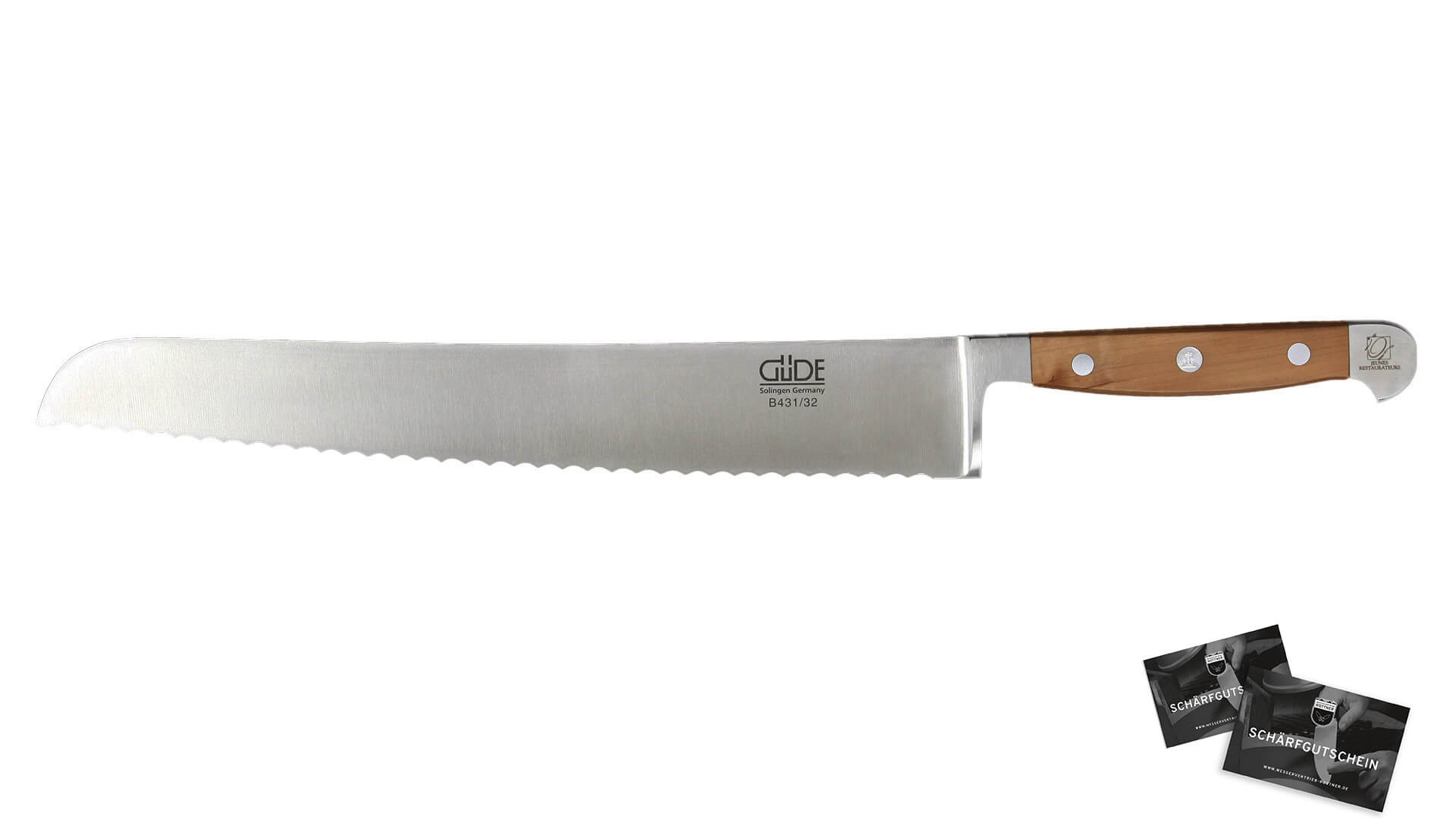 Gude Alpha Pear Tomato Knife with Pearwood Handle, 5-in