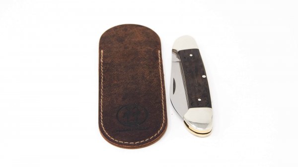 robert-klaas-pocket-knife-beer-canoe-bog oak-with-leather-case-camel leather