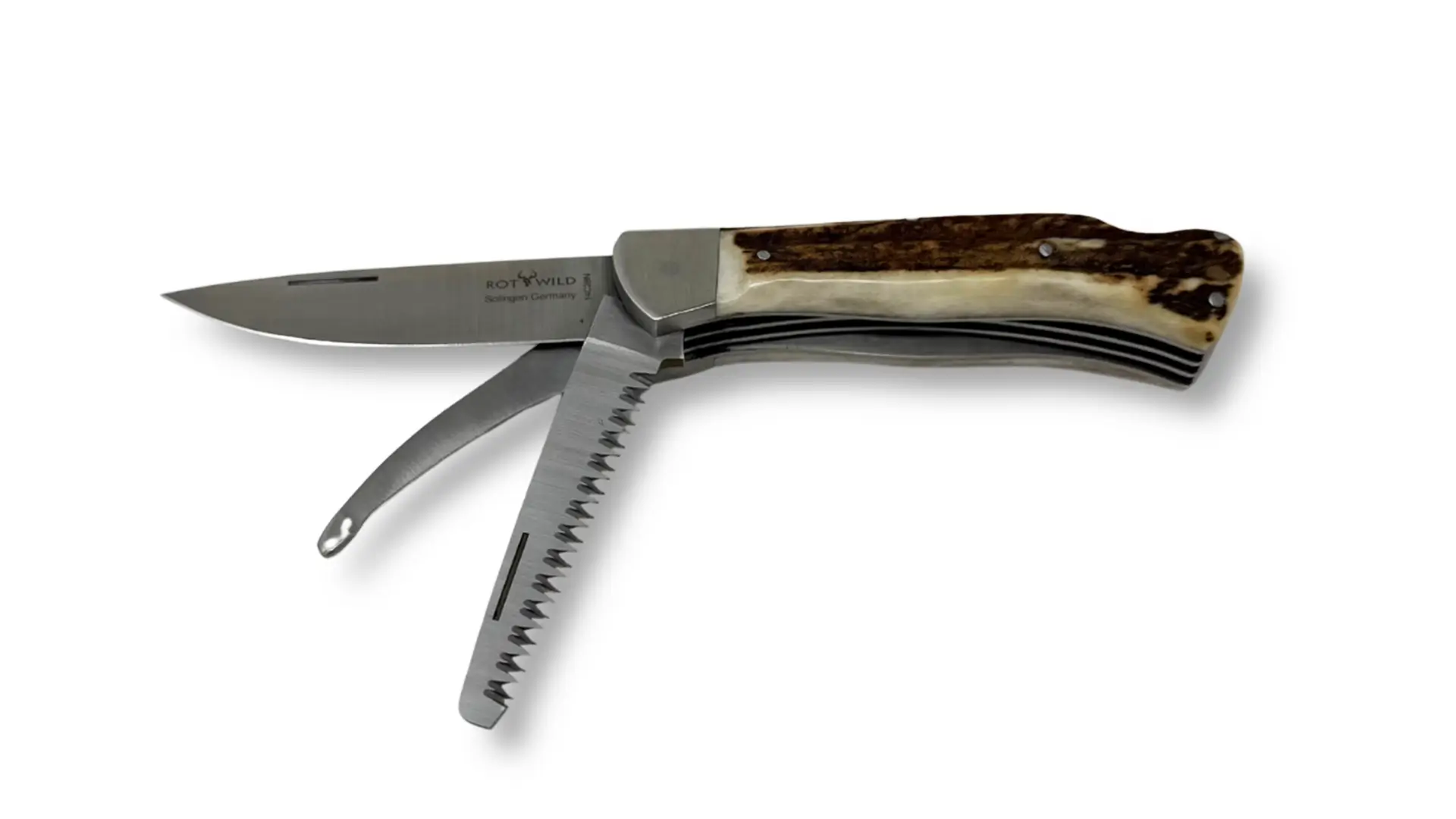 Rotwild Jagdtaschenmesser Luchs 3-teilig aus Solingen