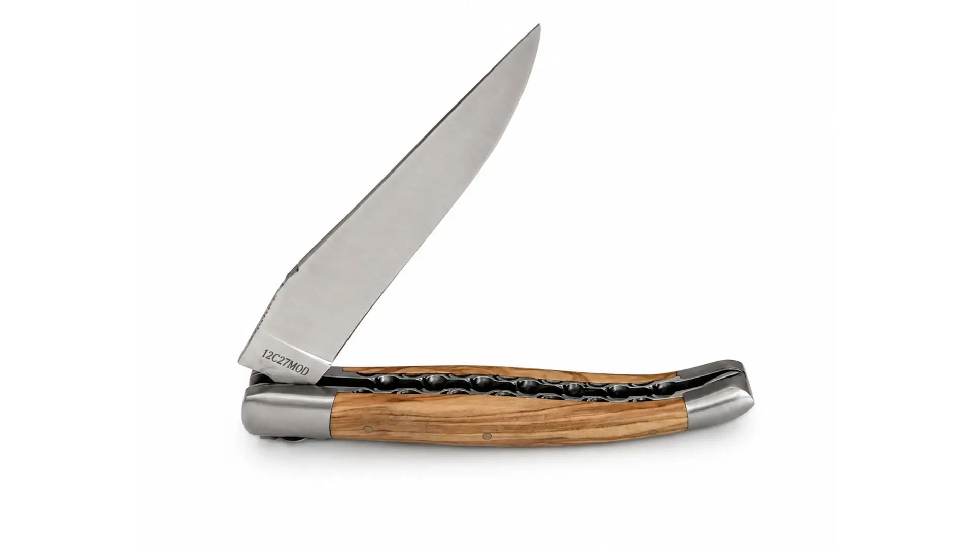 laguiole-en-aubrac-taschenmesser-doppelplatine-olivenholz-aufgeklappt