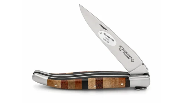 laguiole-en-aubrac-taschenmesser-woodstock-intarsie-verschiedener-hölzer-frontansicht